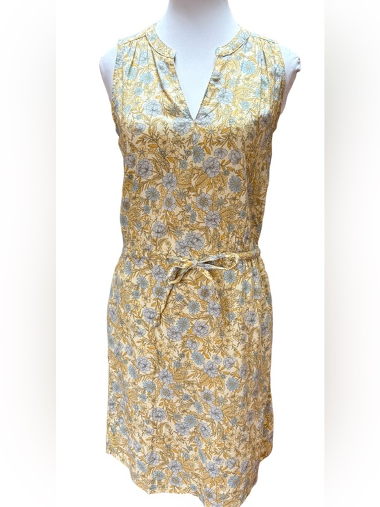 Denver Hayes Dresses & Skirts - Denver Hayes Floral Sleeveless Dress Tie Waist Yellow Blue XS